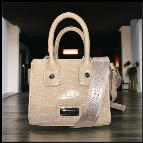 Madden Girl Handbags - Madden Girl croc embossed faux leather crossbody mini satchel